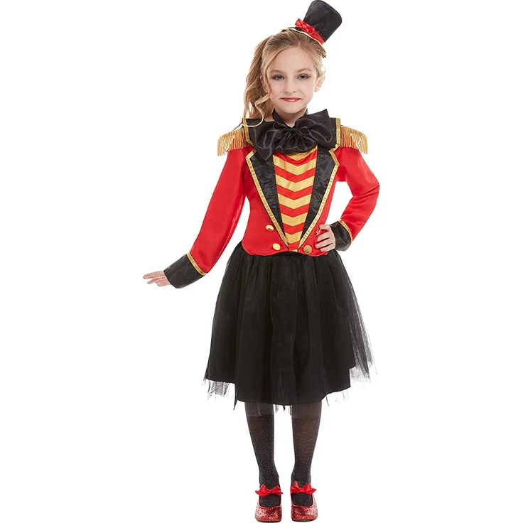 Smiffys 52169S Deluxe Ringmaster Kostüm, Mädchen, Rot, Größe S, 4-6 Jahre – Bild 2