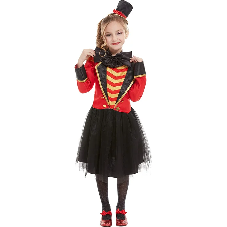 Smiffys 52169S Deluxe Ringmaster Kostüm, Mädchen, Rot, Größe S, 4-6 Jahre – Bild 1