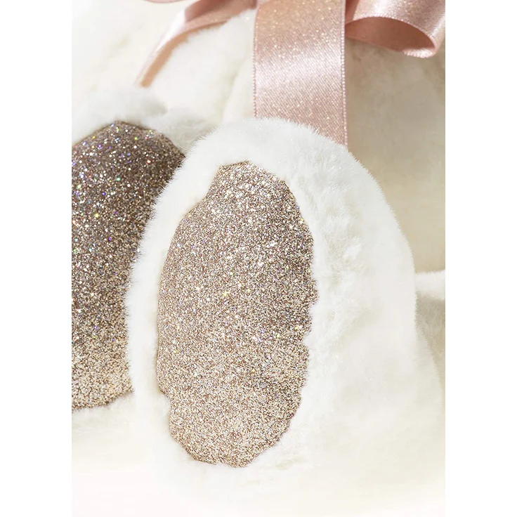 Heunec Kuscheltier Bär PEARLIE Creamie mit Rosé-Schleife mittel, Plüschtier,. – Bild 3