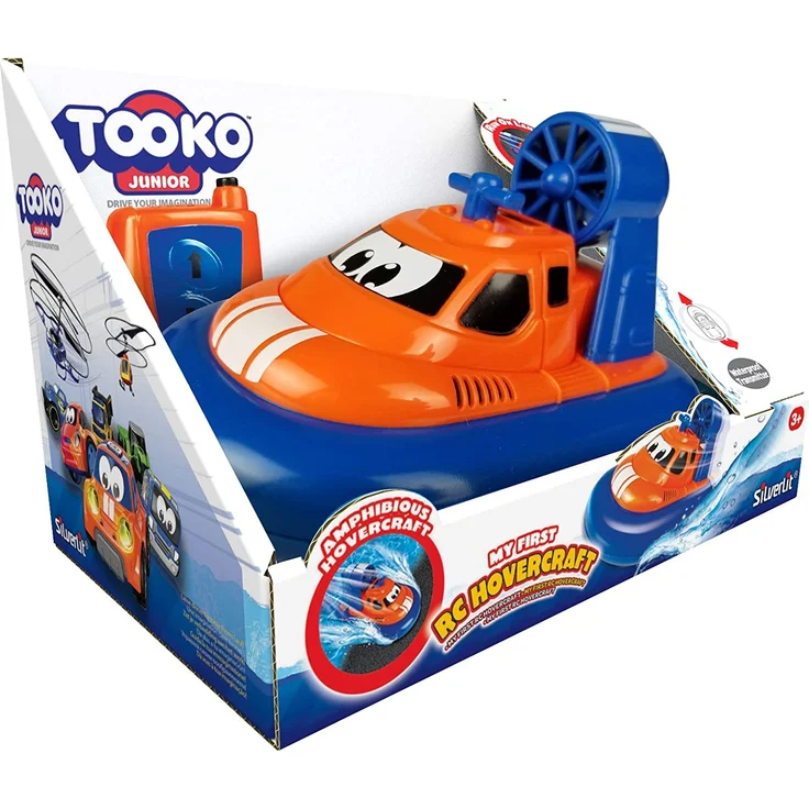 TOOKO 81122 RC Hovercraft by Silverlit, ferngesteuertes, Kleinkinder, 2 in 1: Boot und Auto, fahrbar auf Wasser und Land, 16 cm, orange und blau, ab 3 Jahren – Bild 6