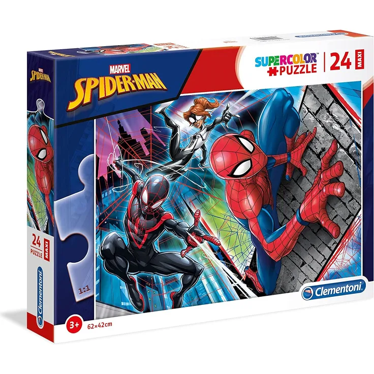 Clementoni 24497 Maxi Puzzle 24 Teile Supercolor-Spiderman, für Kinder ab 3 Jahren