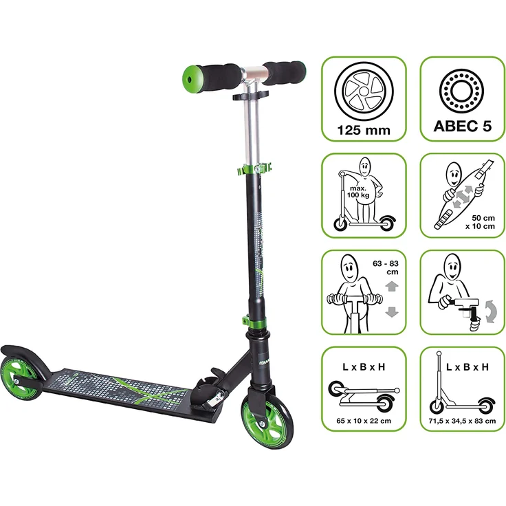 Scooter Muuwmi ST Aluminium 5" 346 schwarz 125mm – Bild 2