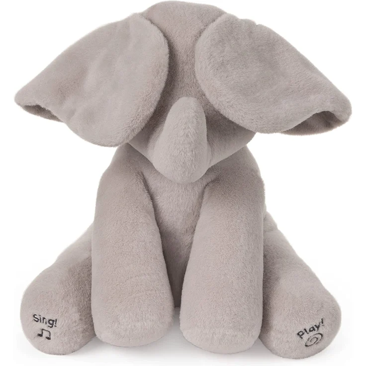 GUND 6053047 'Flappy, der singende und sprechende Elefant' Funktionsplüschtier, deutsch, ca. 30 cm, ab 10 Monaten – Bild 3