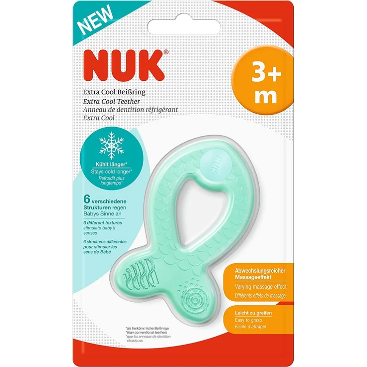 NUK 10256450 Extra Cool Beißring mit Kühl- und Massageeffekt, ab 3 Monaten, 1 stück, mehrfarbig – Bild 5