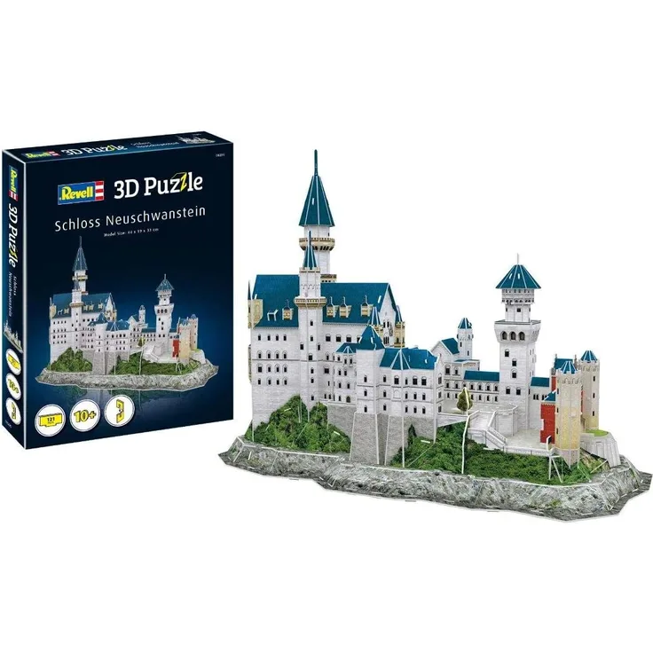 Revell 3D Puzzle 00205 Schloss Neuschwanstein von Ludwig II. von Bayern Die Welt in 3D entdecken, Bastelspass für Jung und Alt, farbig