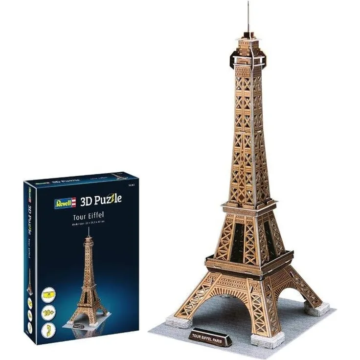 Revell 3D Puzzle 00200 Eifelturm, das Wahrzeichen von Paris Die Welt in 3D entdecken, Bastelspass für Jung und Alt, farbig