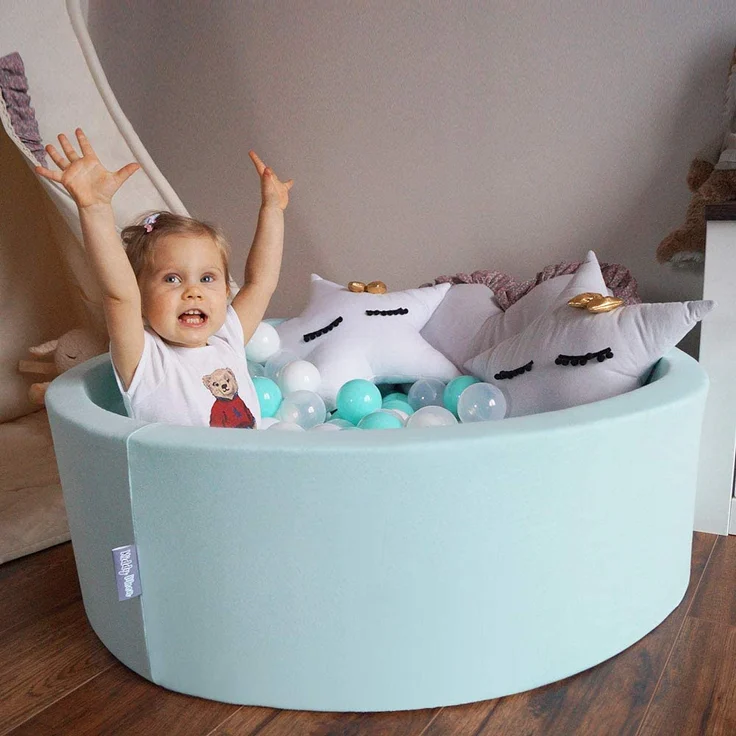 KiddyMoon 100 ∅ 7Cm Kinder Bälle Spielbälle Für Bällebad Baby Plastikbälle Made In EU, Hellgrün/Gelb/Türkis/Orange/Dunkelpink/Violett – Bild 8