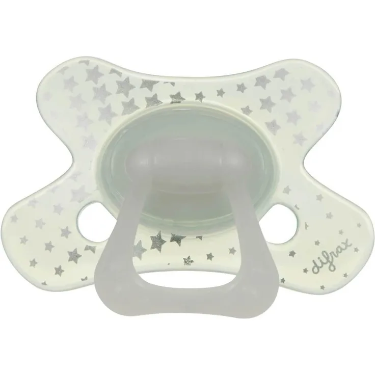 Difrax - GL804 Schnuller, Natural, Besonders Strapazierfähig, 12 plus Monate, weiß
