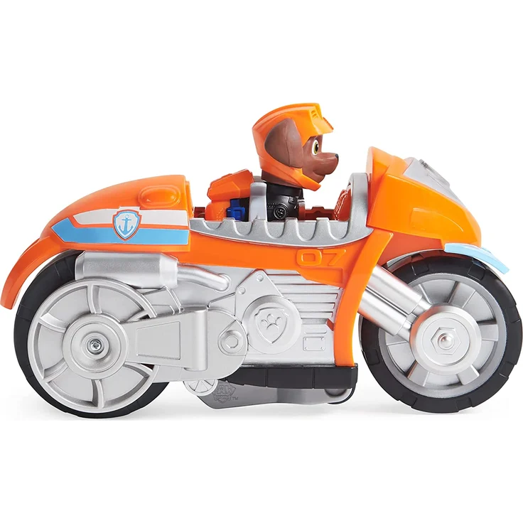 PAW PATROL 6060544 Zuma’s Motorcycle Vehicle with Feature and Moto Pups Zuma's Deluxe Pull Back Motorrad Fahrzeug mit Wheelie Funktion und Figur, Zuma, XL – Bild 3