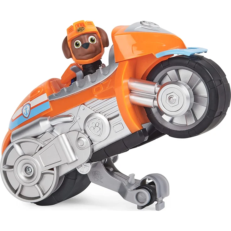PAW PATROL 6060544 Zuma’s Motorcycle Vehicle with Feature and Moto Pups Zuma's Deluxe Pull Back Motorrad Fahrzeug mit Wheelie Funktion und Figur, Zuma, XL – Bild 4
