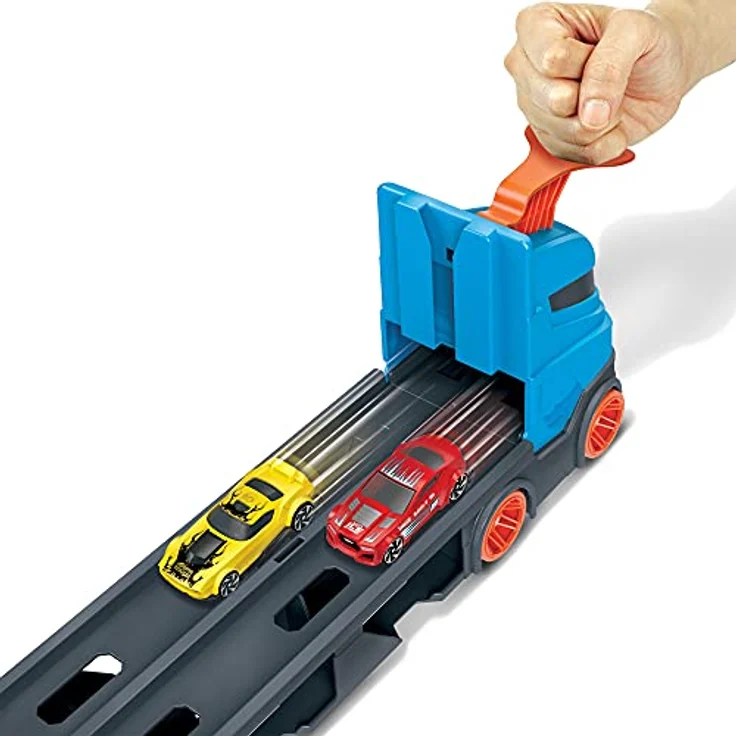 Mattel GVG37 Hot Wheels 2-in-1 Rennbahn Transporter, 1,8 Meter Streckenlänge, ab 4 Jahren – Bild 7