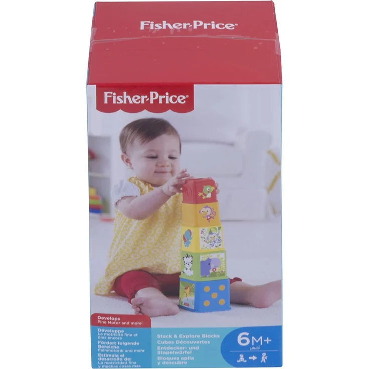 Fisher-Price CDC52 - Bunte Stapelwürfel Baby Spielzeug zum Sortieren und Stapeln, Spielzeug ab 6 Monaten - Preisvergleich – Bild 8