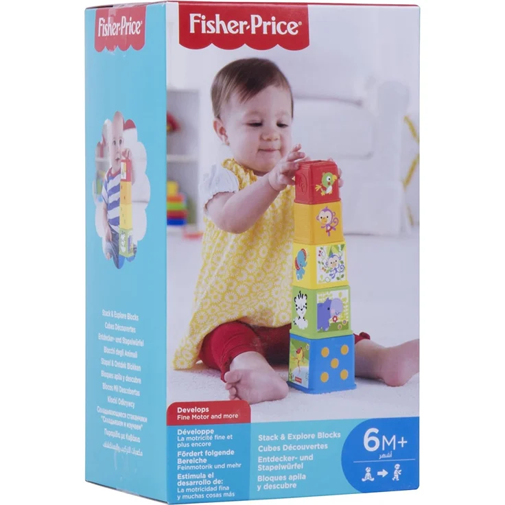 Fisher-Price CDC52 - Bunte Stapelwürfel Baby Spielzeug zum Sortieren und Stapeln, Spielzeug ab 6 Monaten - Preisvergleich – Bild 7
