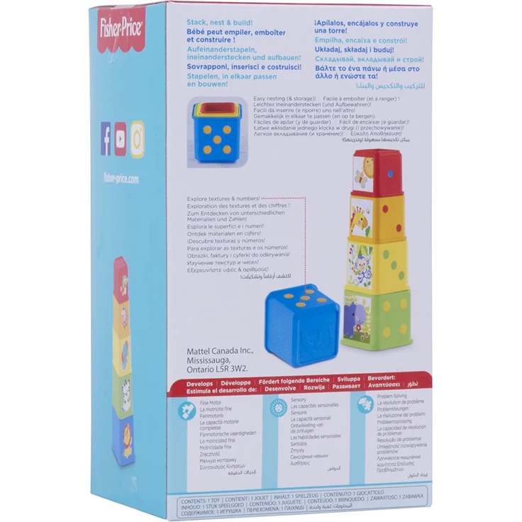Fisher-Price CDC52 - Bunte Stapelwürfel Baby Spielzeug zum Sortieren und Stapeln, Spielzeug ab 6 Monaten - Preisvergleich – Bild 9
