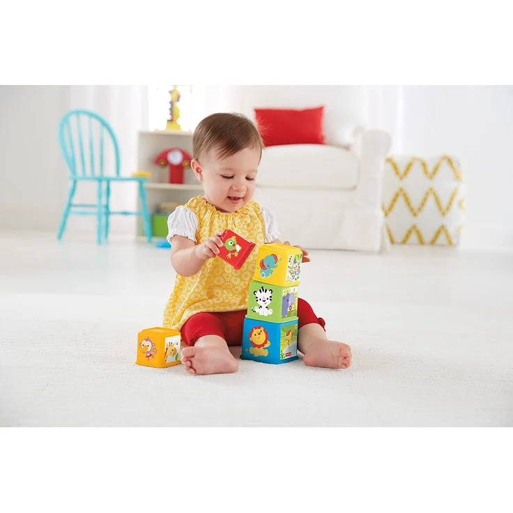 Fisher-Price CDC52 - Bunte Stapelwürfel Baby Spielzeug zum Sortieren und Stapeln, Spielzeug ab 6 Monaten - Preisvergleich – Bild 5