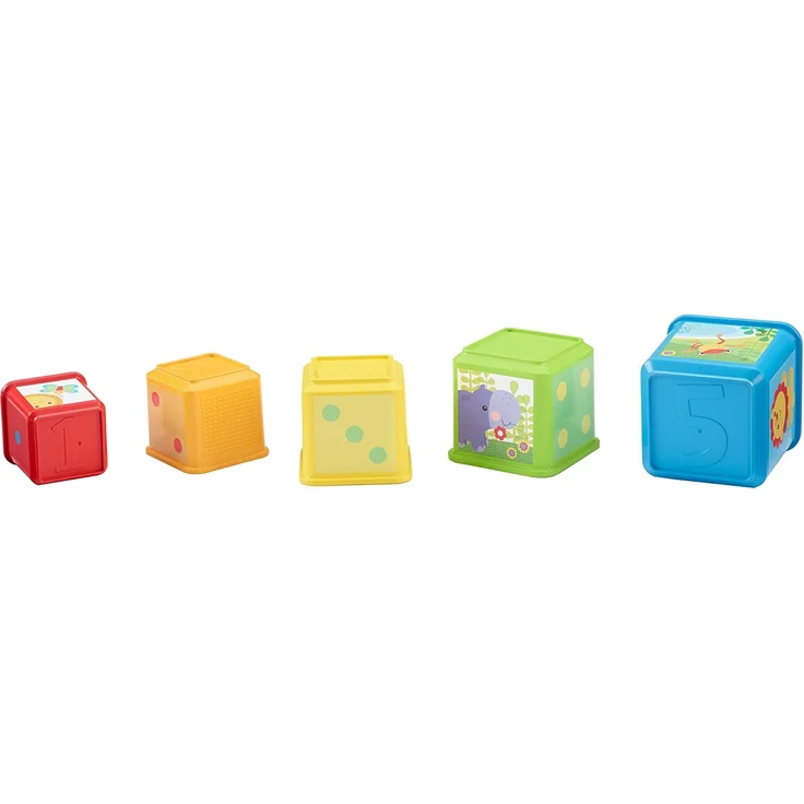 Fisher-Price CDC52 - Bunte Stapelwürfel Baby Spielzeug zum Sortieren und Stapeln, Spielzeug ab 6 Monaten - Preisvergleich – Bild 3