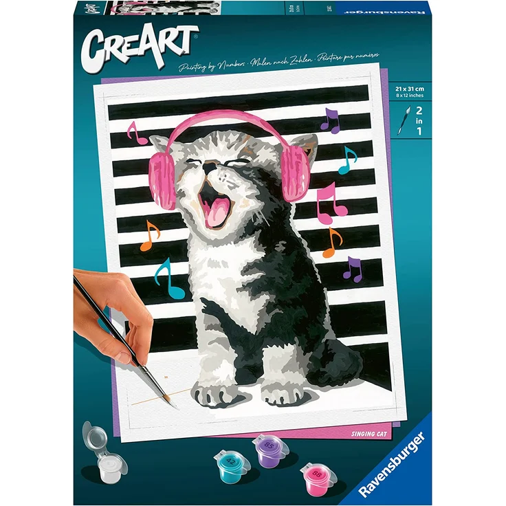 Ravensburger Malen nach Zahlen 23545 – Kitten Karaoke – ab 12 Jahren – Bild 1