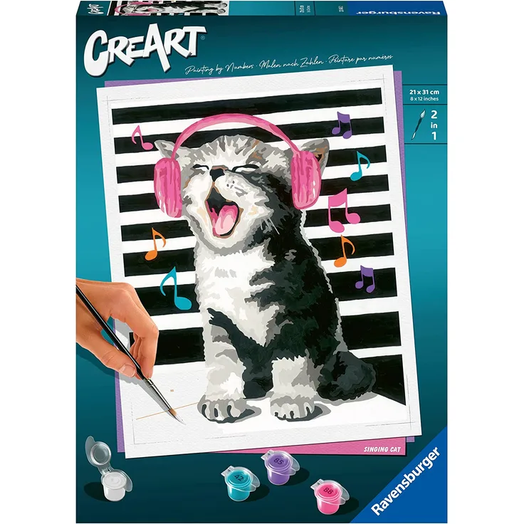 Ravensburger Malen nach Zahlen 23545 – Kitten Karaoke – ab 12 Jahren