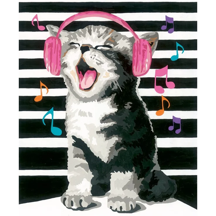 Ravensburger Malen nach Zahlen 23545 – Kitten Karaoke – ab 12 Jahren – Bild 2