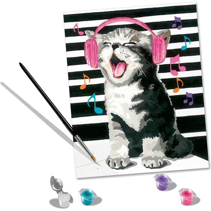 Ravensburger Malen nach Zahlen 23545 – Kitten Karaoke – ab 12 Jahren – Bild 3