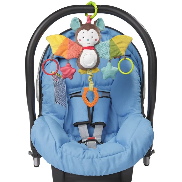 Fehn 067712 Activity-Spieltier Fledermaus – Motorikspielzeug zum Aufhängen mit Spiegel & Ringen zum Beißen, Greifen und Geräusche erzeugen – Für Babys und Kleinkinder ab 0+ Monaten – Bild 6