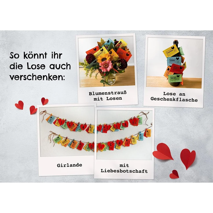 Losbox für Paare I Das Paar-Geschenk zum Valentinstag für unvergessliche Momente I 50 Lose mit Ideen für Spiel, Spaß & viel Liebe I Besondere Überraschung für Mann, Frau, Partner, Freund & Freundin – Bild 7