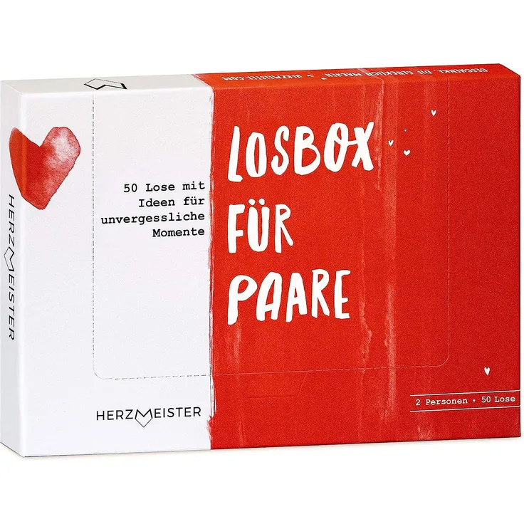 Losbox für Paare I Das Paar-Geschenk zum Valentinstag für unvergessliche Momente I 50 Lose mit Ideen für Spiel, Spaß & viel Liebe I Besondere Überraschung für Mann, Frau, Partner, Freund & Freundin