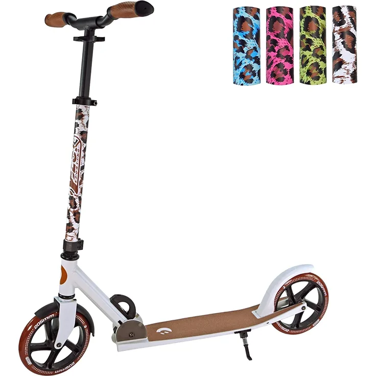 Best Sporting Scooter Leopard 205er Rolle, aus Aluminium, klappbar, weiß
