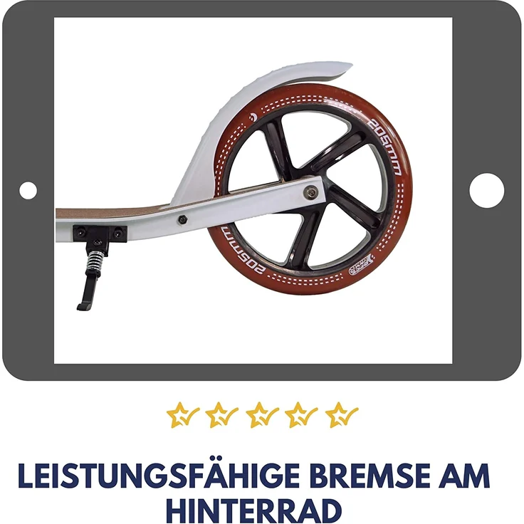 Best Sporting Scooter Leopard 205er Rolle, aus Aluminium, klappbar, weiß – Bild 6