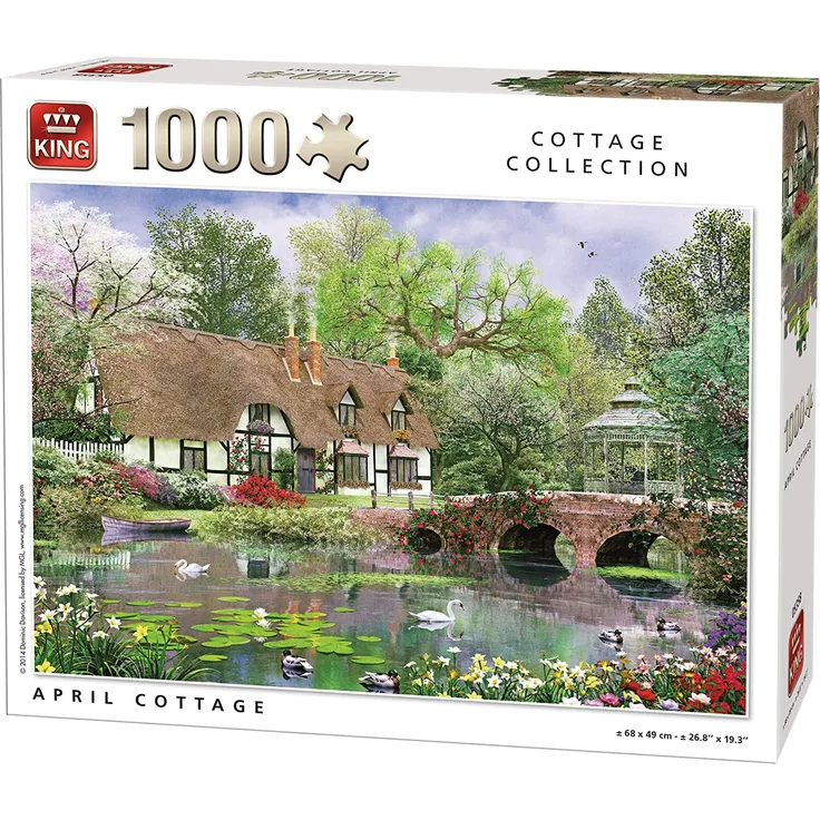 King KNG05358 April Cottage Jigsaw (1000 Pieces) Puzzle, verschieden