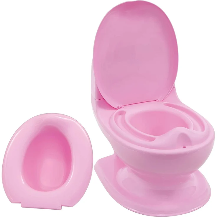 Nuby - My Real Potty - Kinder Töpfchen mit Spülgeräusch - Toilettentrainer für Kinder - mit echtem Sound und Batterien sind im Lieferumfang enthalten - Rosa - 18+ Monate – Bild 3