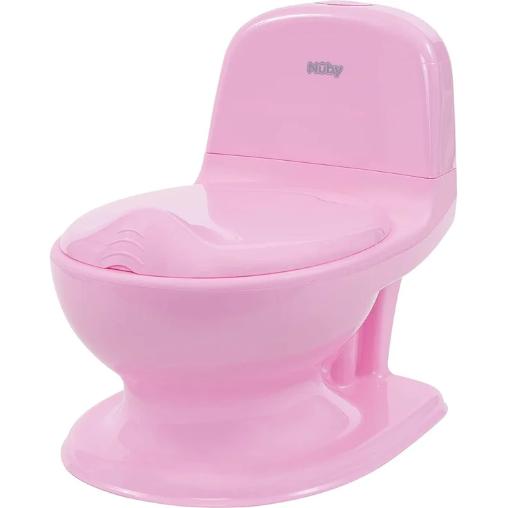 Nuby - My Real Potty - Kinder Töpfchen mit Spülgeräusch - Toilettentrainer für Kinder - mit echtem Sound und Batterien sind im Lieferumfang enthalten - Rosa - 18+ Monate – Bild 1