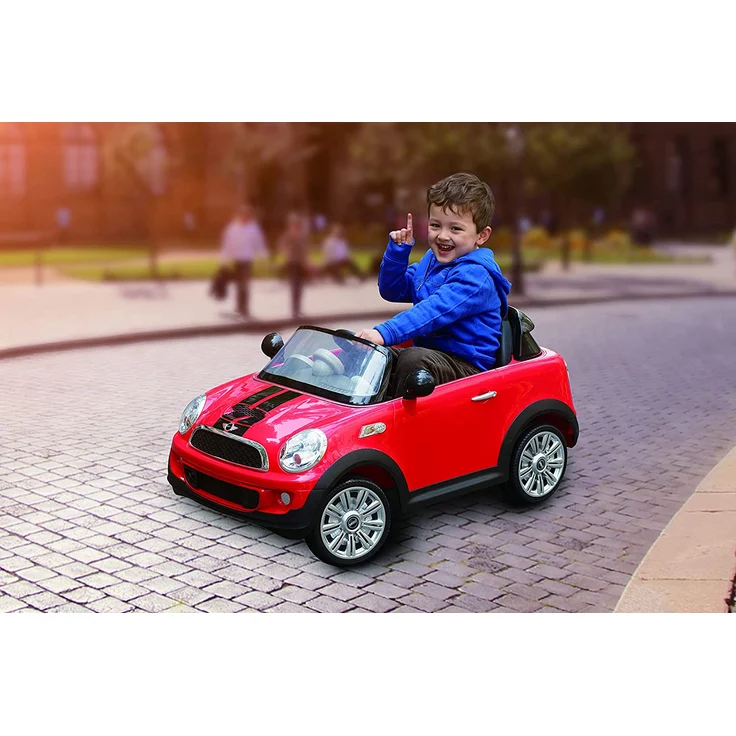 ROLLPLAY Premium Elektrofahrzeug mit Fernsteuerung und Rückwärtsgang, Für Kinder ab 3 Jahren, Bis max. 35 kg, 12-Volt-Akku, Bis zu 5 km/h, MINI Cooper S Roadster, Rot – Bild 2