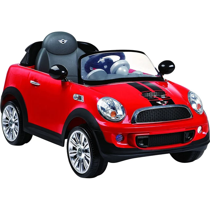 ROLLPLAY Premium Elektrofahrzeug mit Fernsteuerung und Rückwärtsgang, Für Kinder ab 3 Jahren, Bis max. 35 kg, 12-Volt-Akku, Bis zu 5 km/h, MINI Cooper S Roadster, Rot – Bild 1