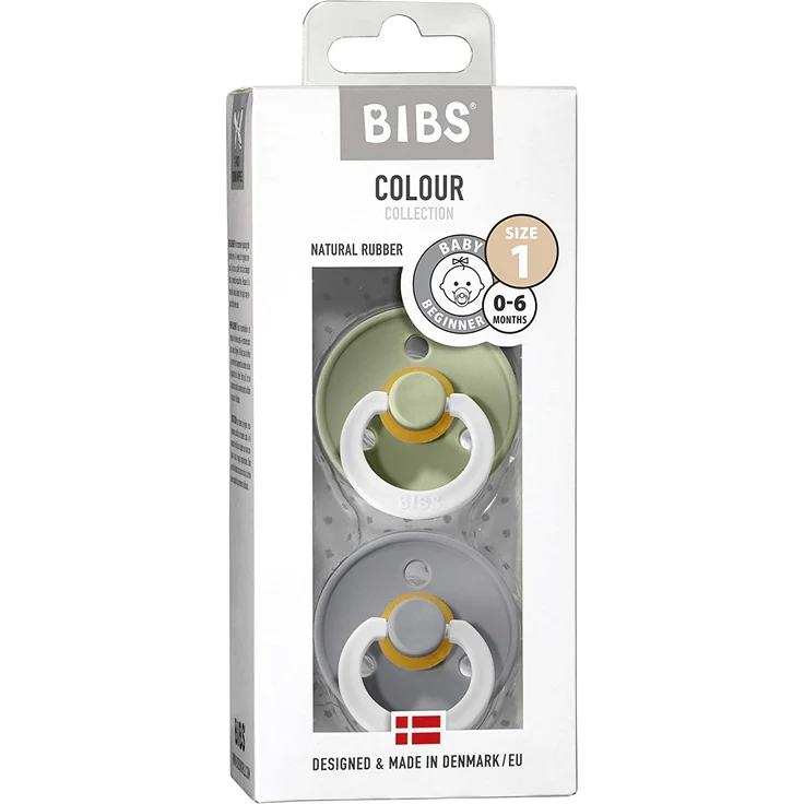 BiBs Retro Schnuller Glow Sage / Cloud 0-6 Monate 2 Stück Grau hell 1 – Bild 3