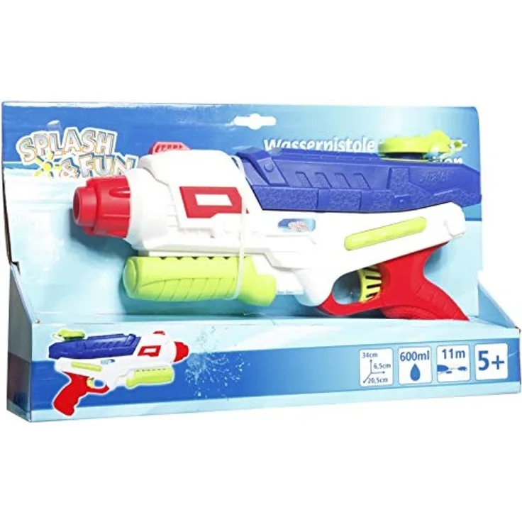 Splash and Fun Wasserpistole Schuss- und Pumpfunktion 0,6 L Tank - Preisvergleich