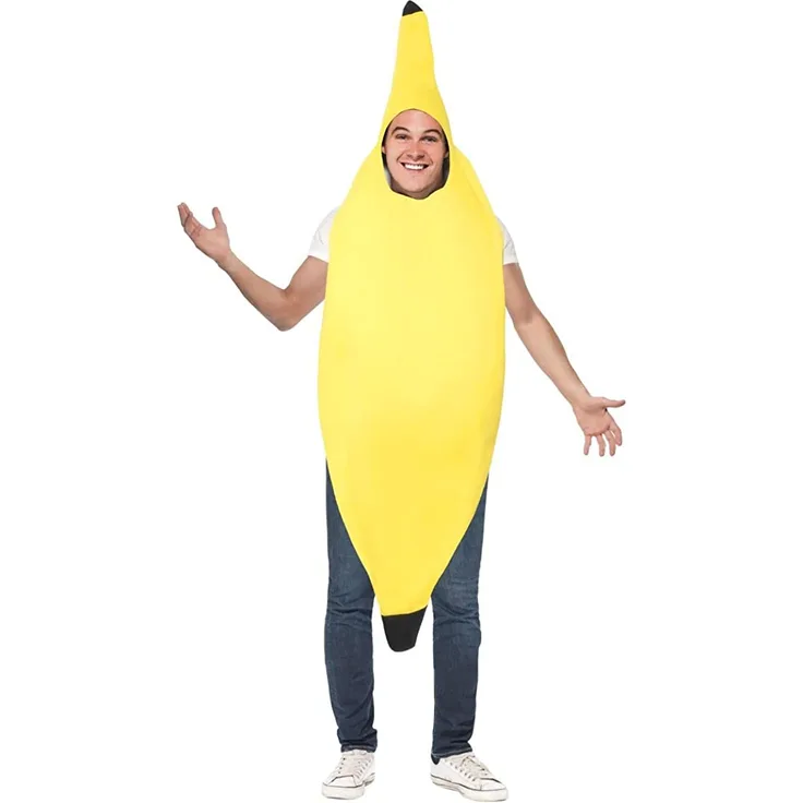 Smiffys Unisex Bananen Kostüm, Jumpsuit, Größe: One Size, 30468, Gelb