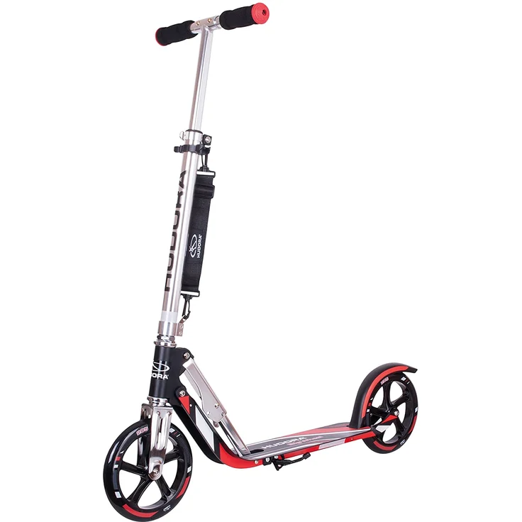 HUDORA 14758 BigWheel 205-Das Original mit RX Pro Technologie-Tret-Roller klappbar-City-Scooter, rot/schwarz – Bild 1