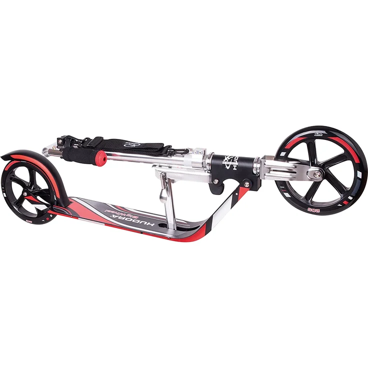 HUDORA 14758 BigWheel 205-Das Original mit RX Pro Technologie-Tret-Roller klappbar-City-Scooter, rot/schwarz – Bild 2