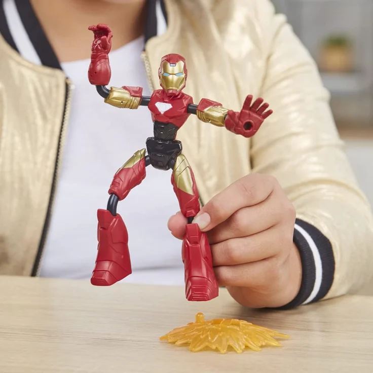 Hasbo - Marvel Bend and Flex, Flex Rider Iron Man mit 2-in-1 Motorrad – Bild 4