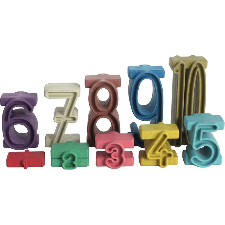 Wissner 34 Stapelzahlen in Montessori Farben aus RE-Wood® – Bild 2