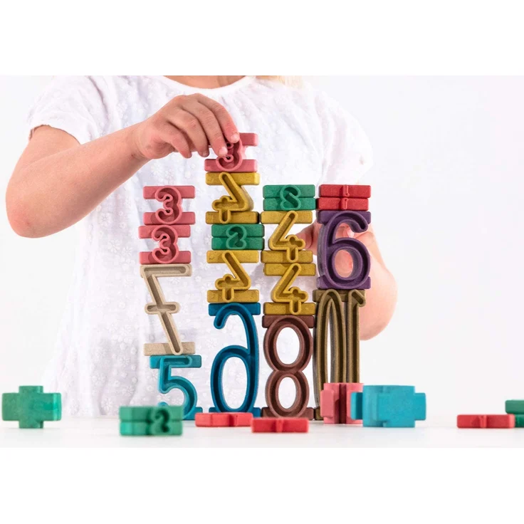 Wissner 34 Stapelzahlen in Montessori Farben aus RE-Wood® – Bild 5