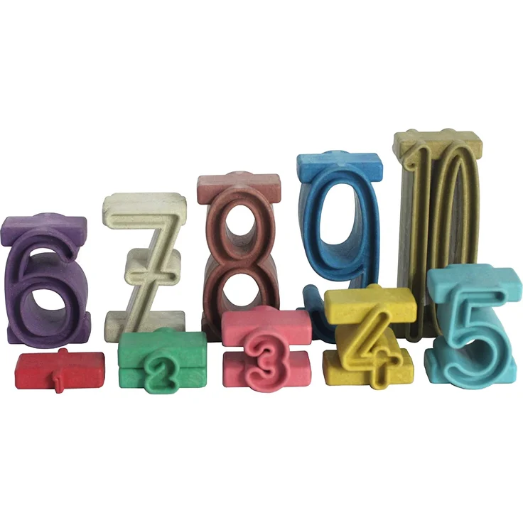 Wissner 34 Stapelzahlen in Montessori Farben aus RE-Wood® – Bild 1