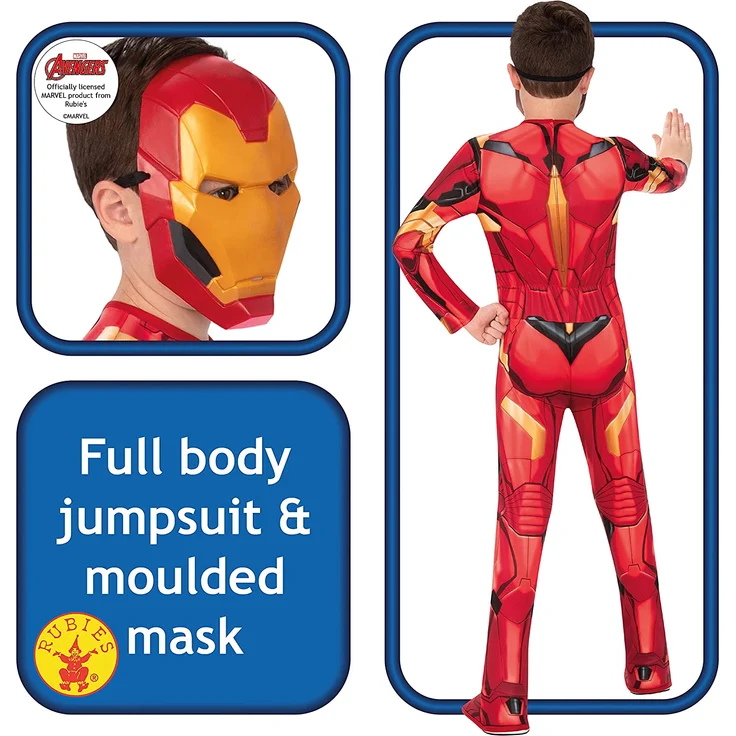 Rubies 702024 - Iron Man Kinder Kostüm, Avengers, Größe L Marvel – Bild 2