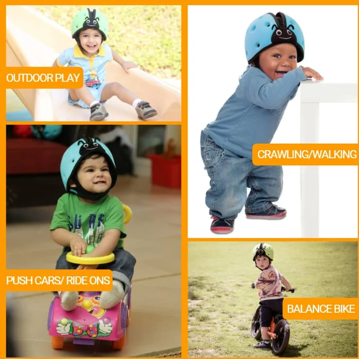 Reer SafeHeadBaby Babyhelm ''Eule'', blau-grün – Bild 7