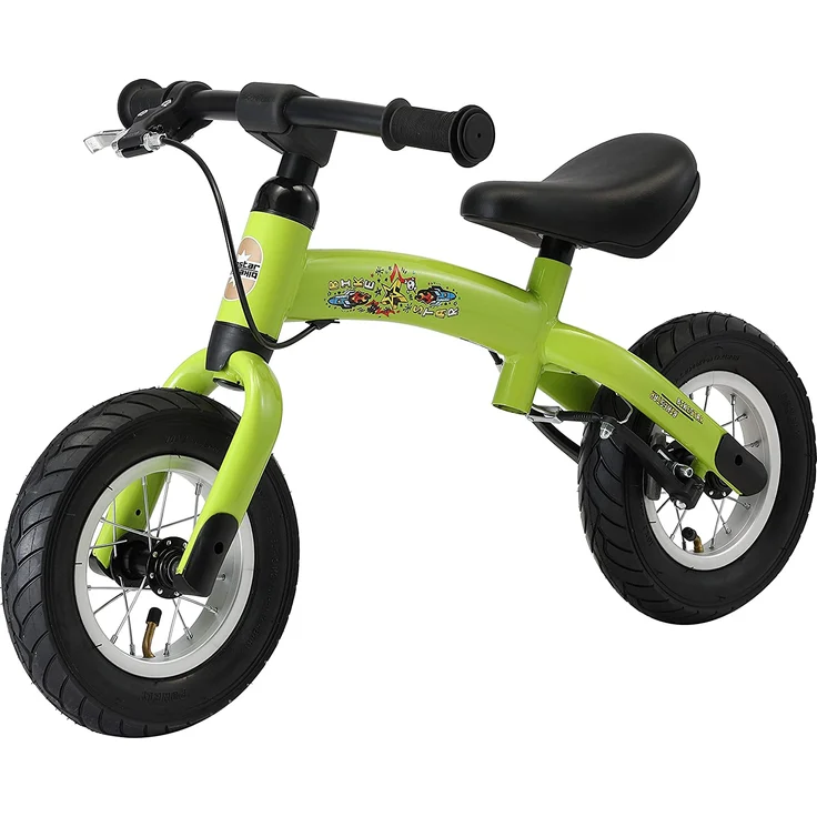 BIKESTAR '10 Zoll Sport Kinderlaufrad', ab 2 Jahren, höhenverstellbarer Sattel, drehbarer Rahmen, mit Bremse, Grün – Bild 6