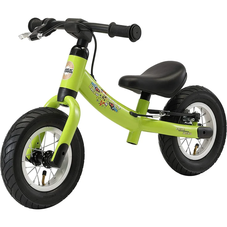 BIKESTAR '10 Zoll Sport Kinderlaufrad', ab 2 Jahren, höhenverstellbarer Sattel, drehbarer Rahmen, mit Bremse, Grün – Bild 5