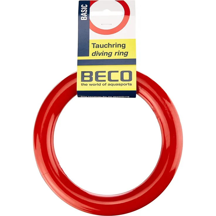 BECO Tauchring Schwimmring, Wurfring Wasserspielzeug massiv für Kinder, rot, One size, 9607