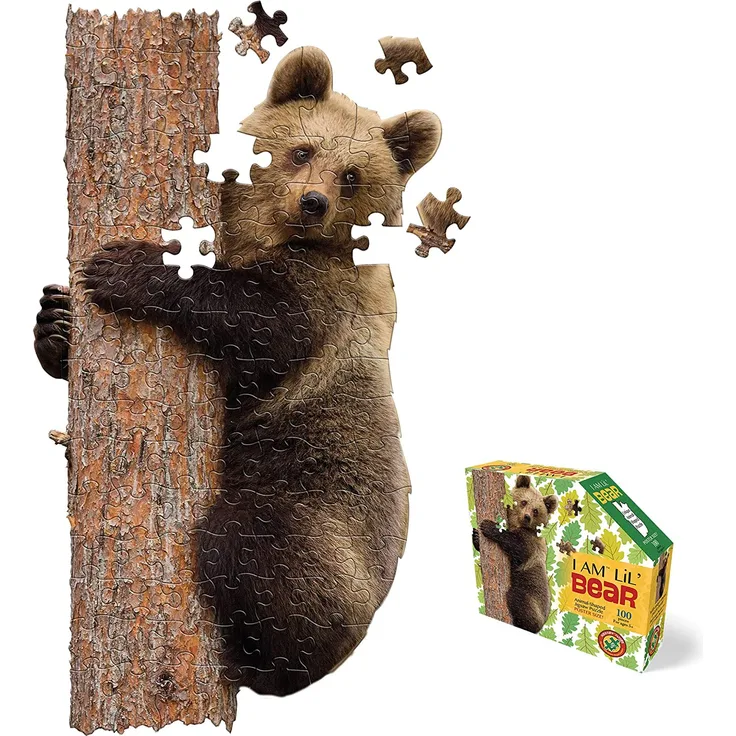 MADD CAPP 884003 Shape Puzzle Junior Bär, Konturpuzzle 100 Teile, für Kinder und Erwachsene, Mehrfarbig