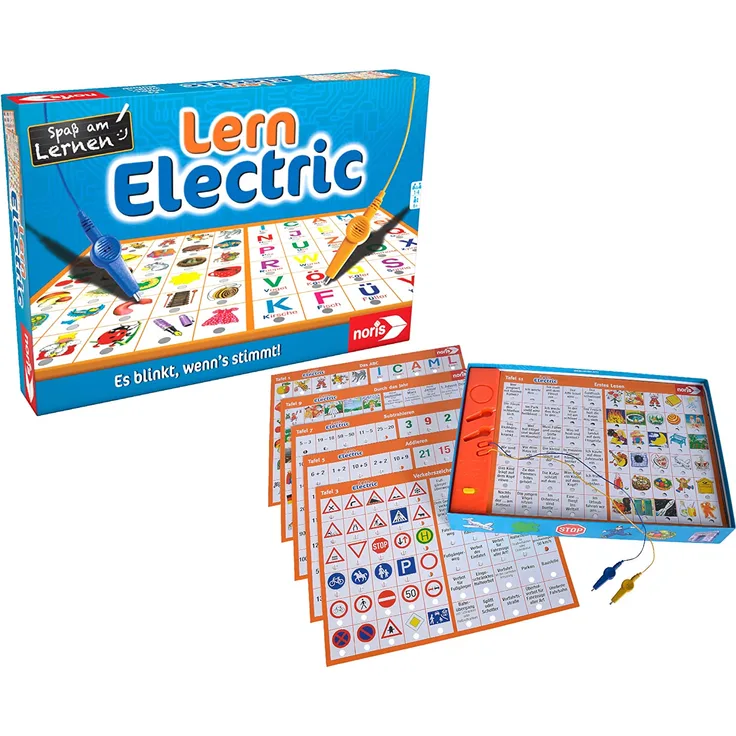Noris 606013711 Lern Electric Der Lernspiel-Klassiker was passt zusammen, Es blinkt, wenn's stimmt, ab 6 Jahren